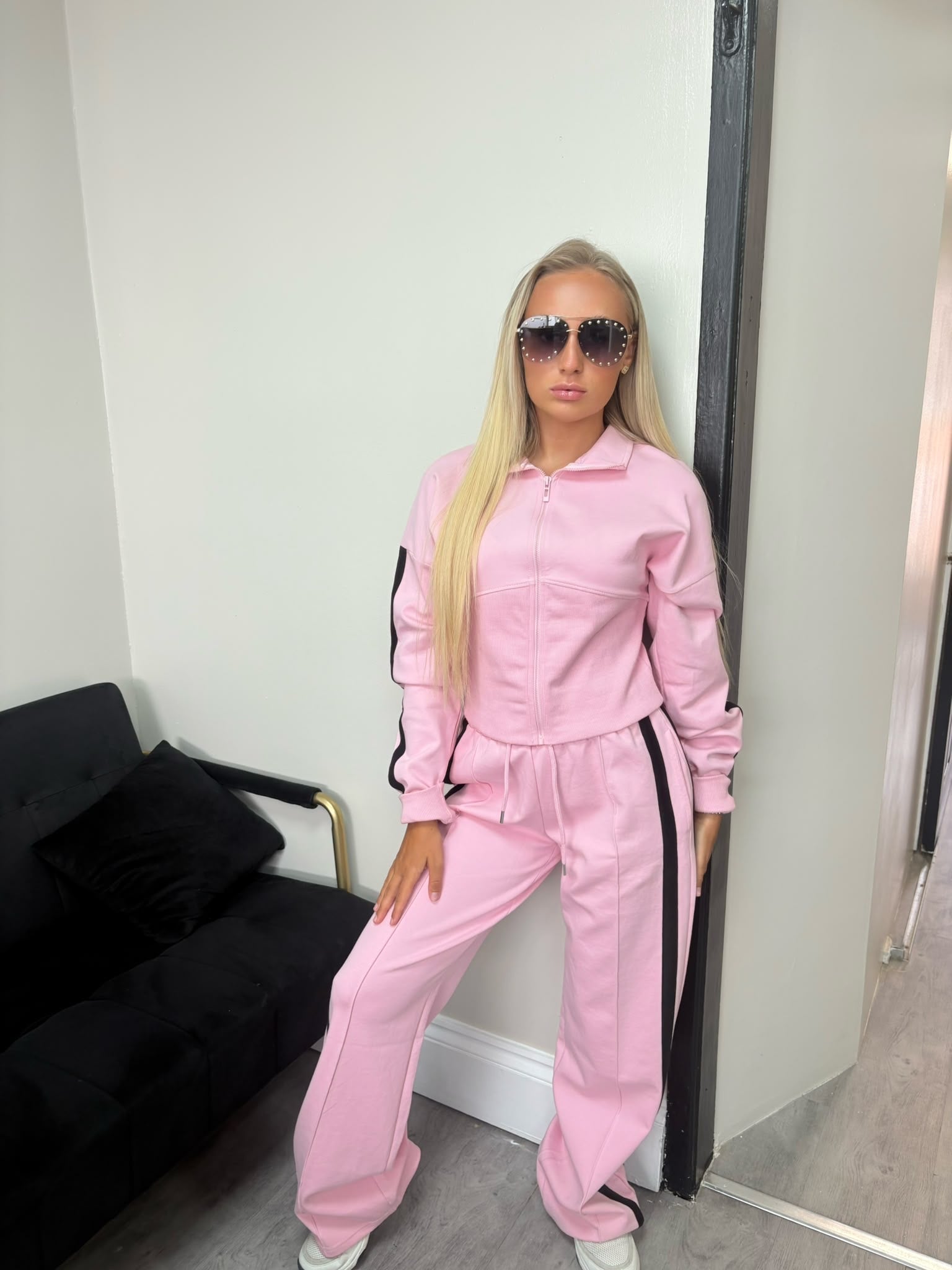 Pink Zip Jacket & Trouser Set