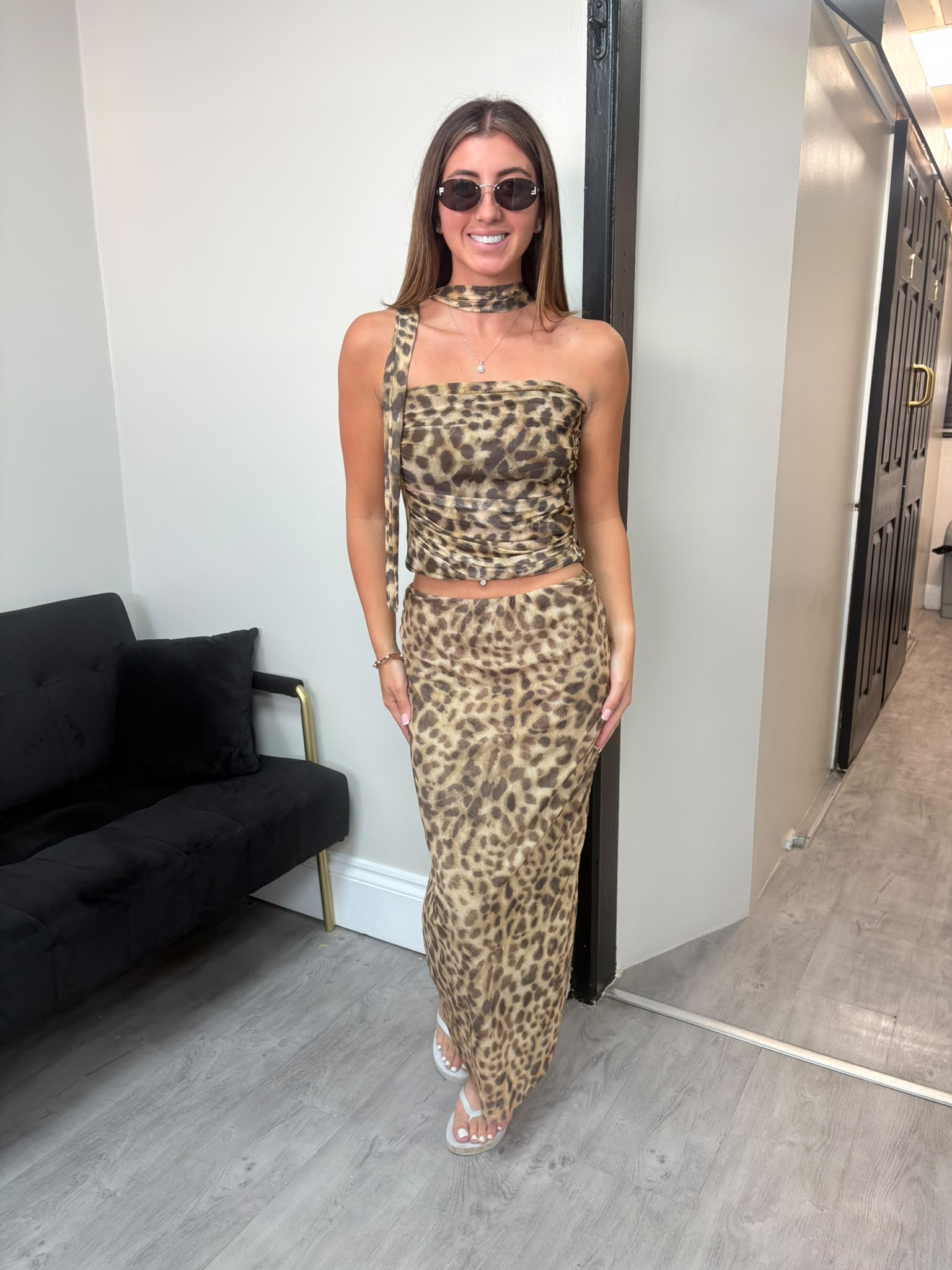 Leopard Print Maxi Skirt Co-Ord