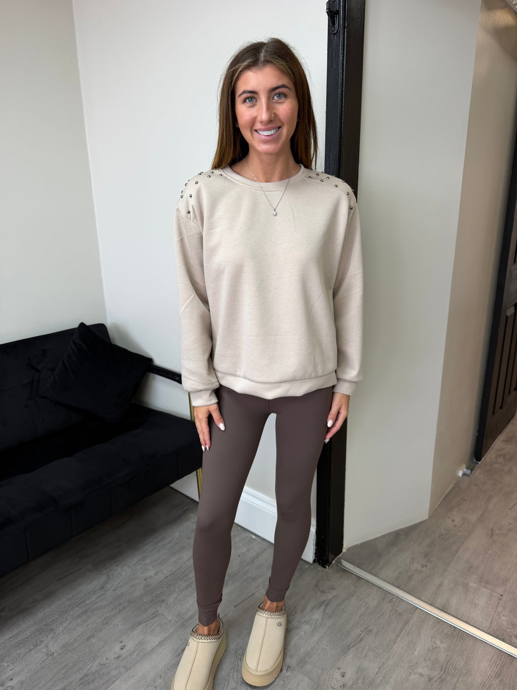 Embellished Shoulder Sweatshirt