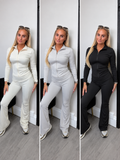 Luxe Sculpt Zip-Up Flared Activewear Set