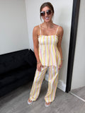 Stripes Shirred Top and Trouser Set