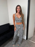 Monochrome Wave Print Co-Ord