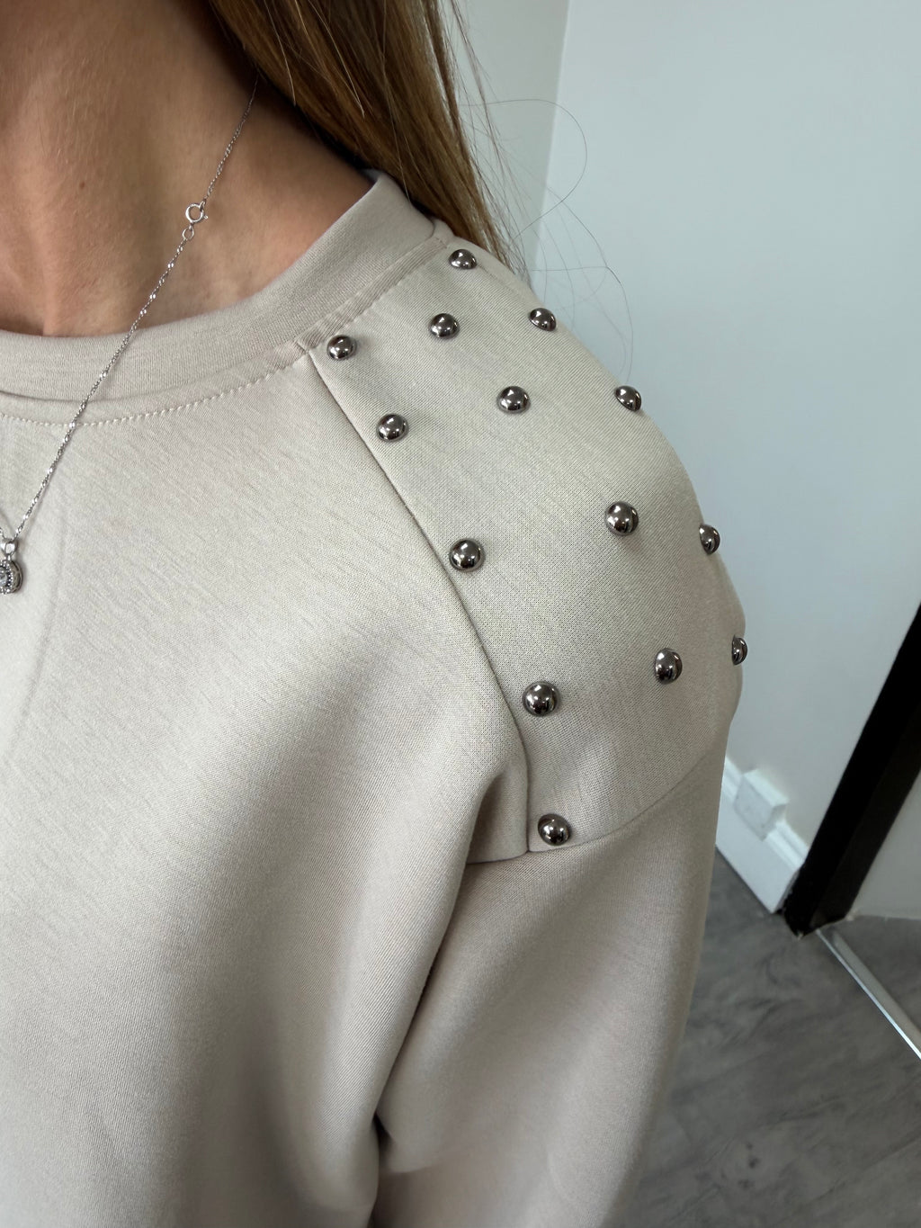 Embellished Shoulder Sweatshirt