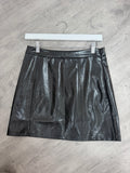 Black Faux Leather Mini Skirt
