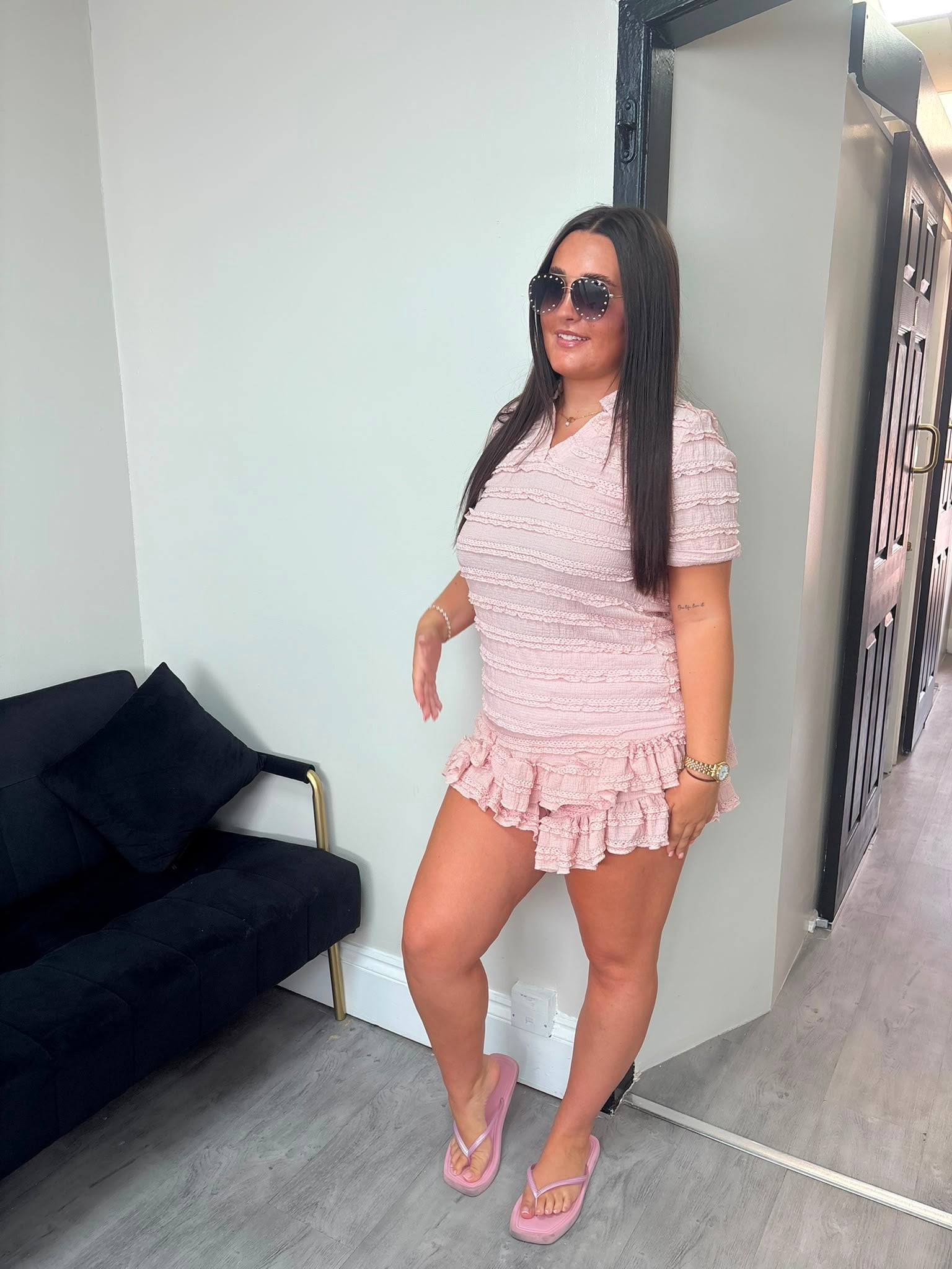 Textured Two-Piece Short Set