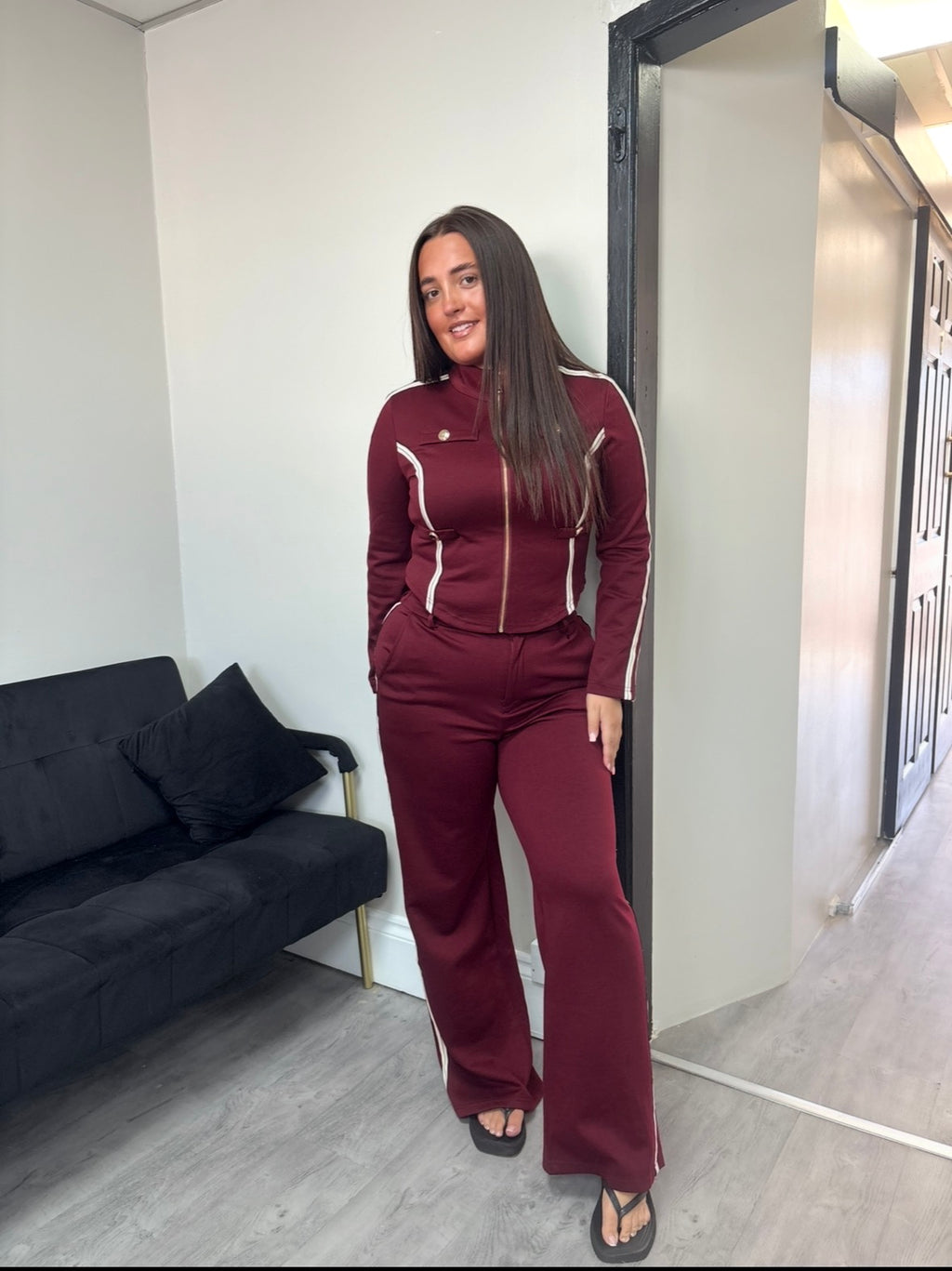 Burgundy military tracksuit