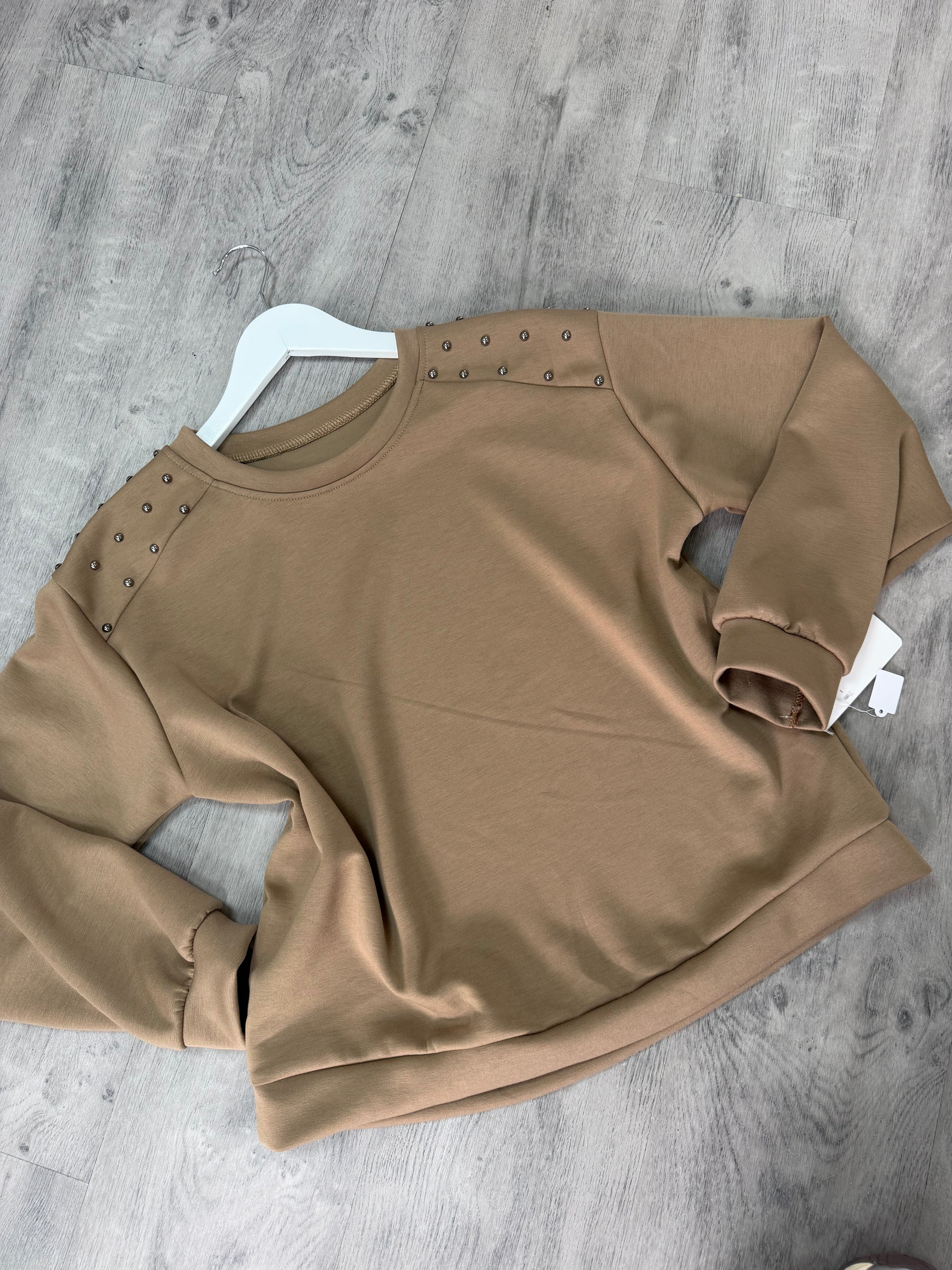 Embellished Shoulder Sweatshirt